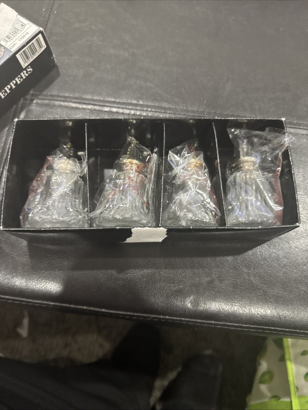 Empress Salt and Pepper set Crystal Silver plated set of 4 Godinger